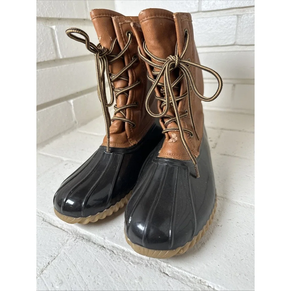 Sports Women's The Original Duck Boot 6.5M Brown Arianna Rain Outdoor Classic